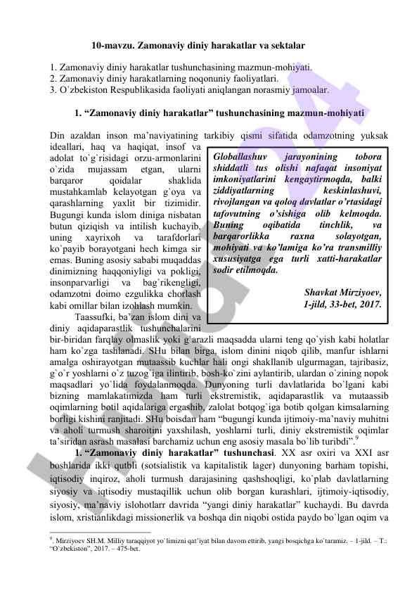 Zamonaviy diniy harakatlar va sektalar tahlili