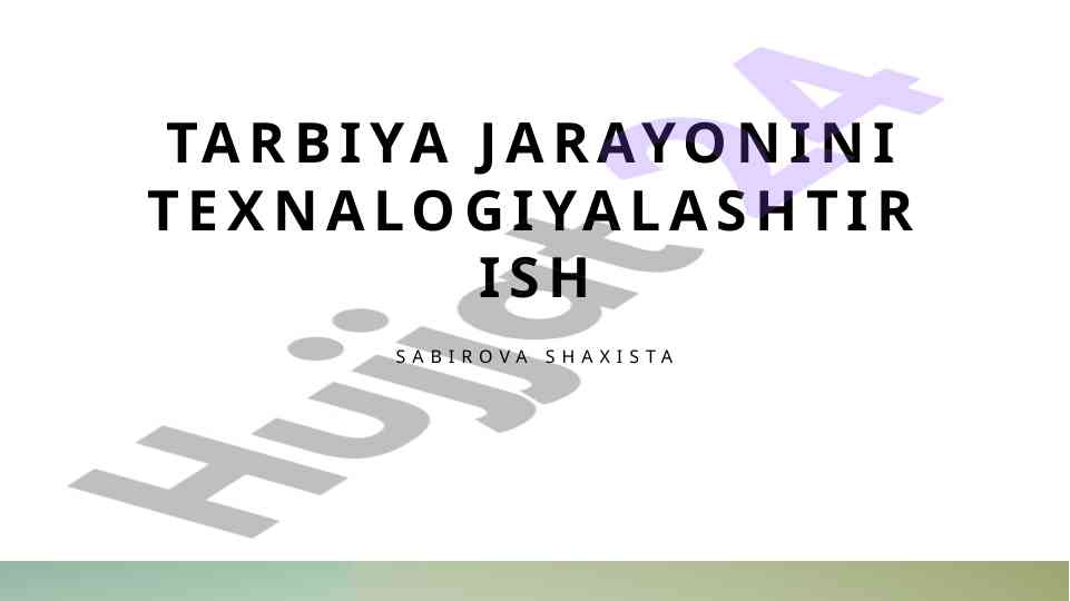 Ta'lim jarayonini texnologiyalashtirish konseptlari