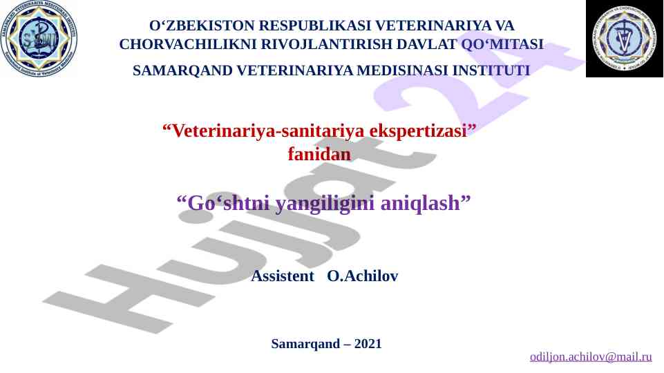 Go‘shtni yangiligini aniqlash testi savollari