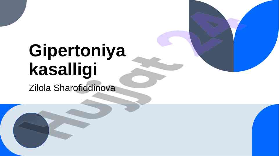Gipertoniya kasalligi va asosiy omillar