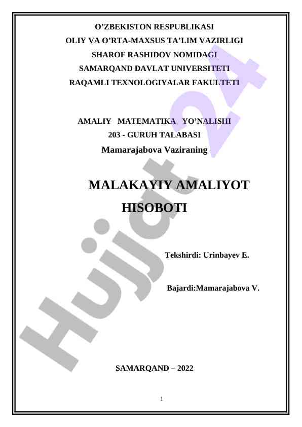 Matematik modellashtirish jarayonlari tahlili