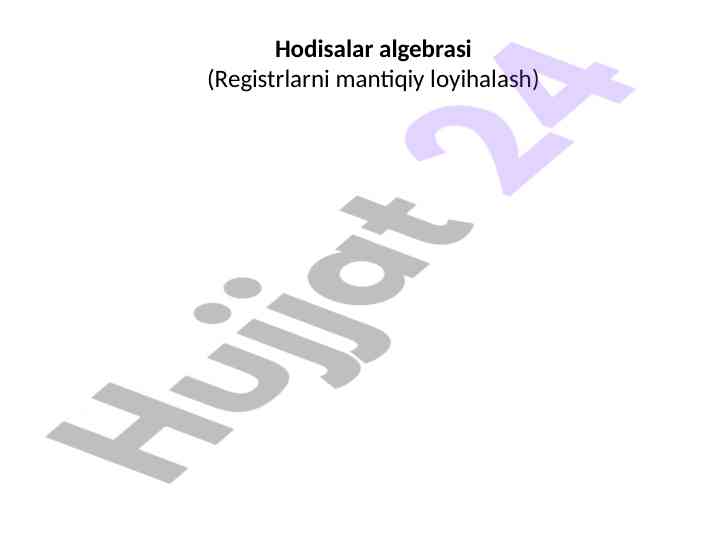 Hodisalar algebrasi va mavhum avtomatlar