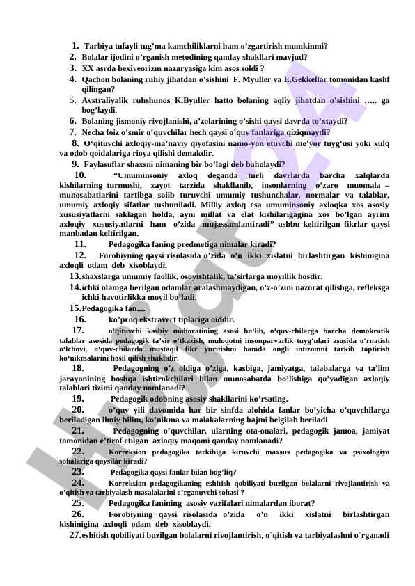 Bolalar rivojlanishi va psixologiya nazariyalari