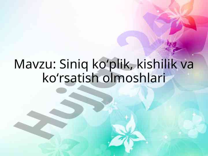 Siniq ko‘plik va ko‘rsatish olmoshlari