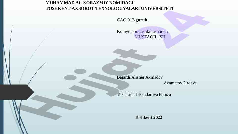 Protsessorlar turlari va xususiyatlari