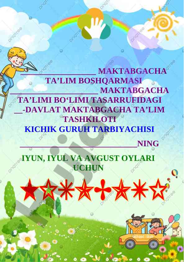 Yoz mavsumida baxtli bolalik faoliyatlari