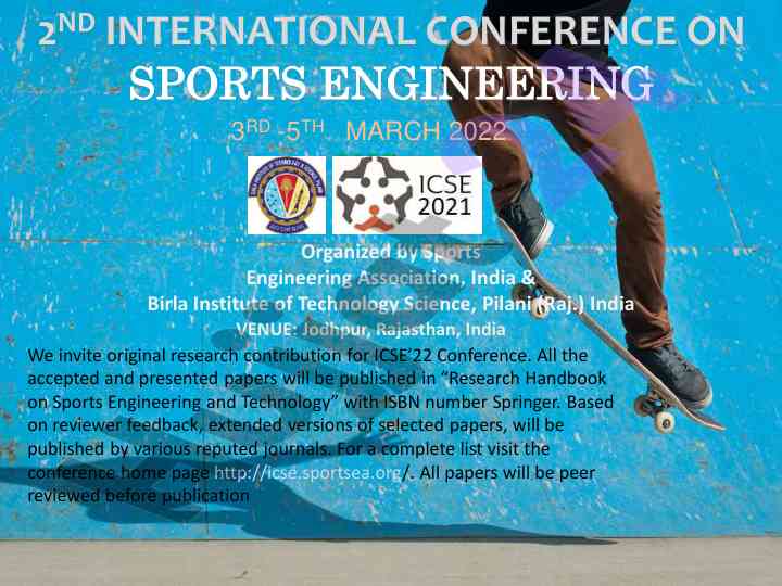2nd international conference on sports engineering