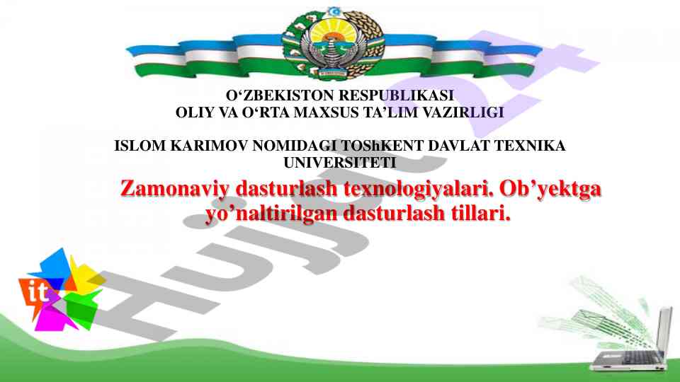 Zamonaviy dasturlash texnologiyalari va til turlari