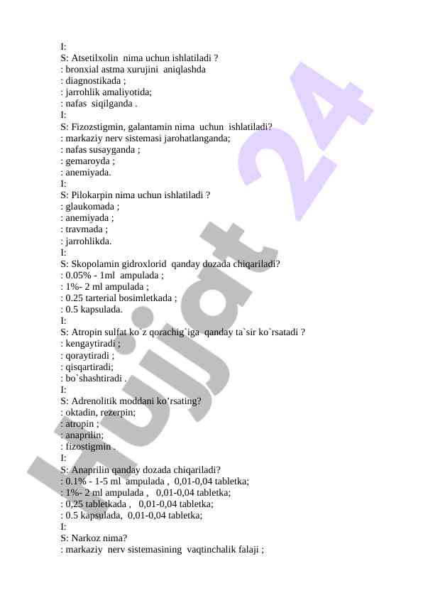 Dorivor moddalar va ularning qo'llanilishi
