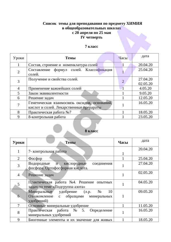 Tema darslari po ximiya dlya 7 i 8 klassov