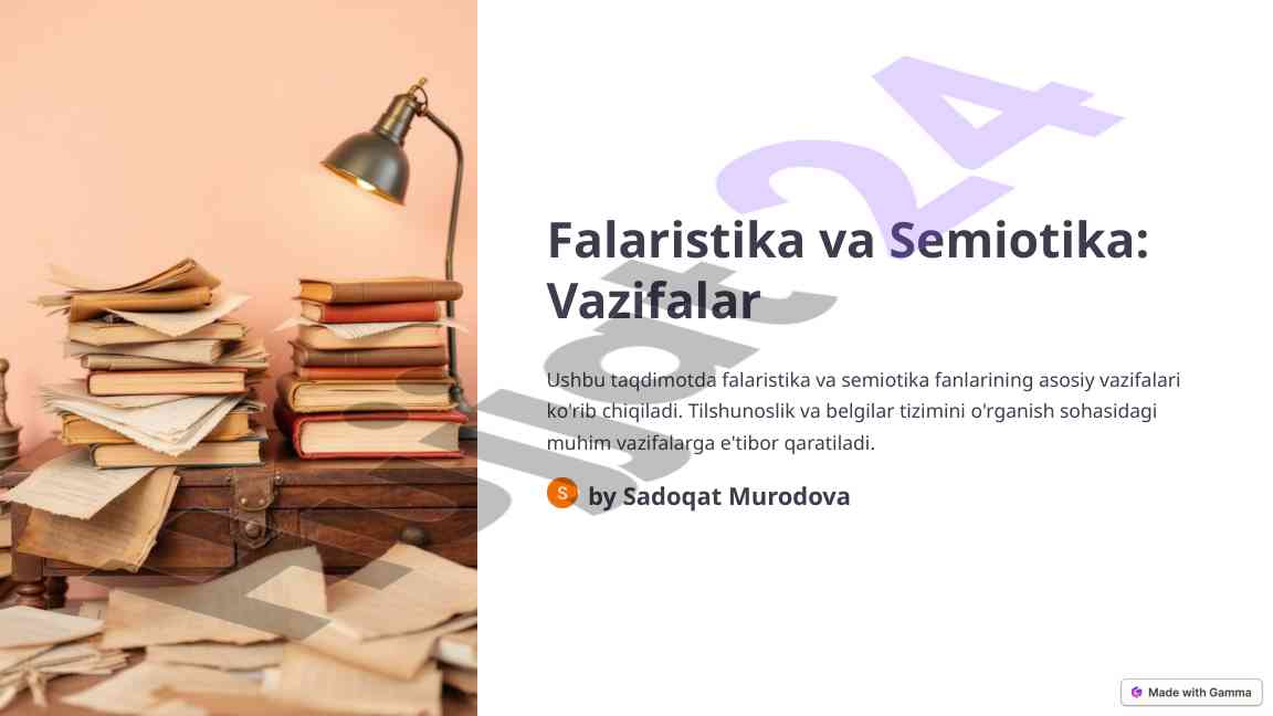 Falaristika va semiotika fanlarining asosiy vazifalari