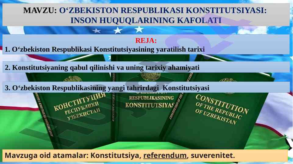 O‘zbekiston respublikasi konstitutsiyasining tarixi