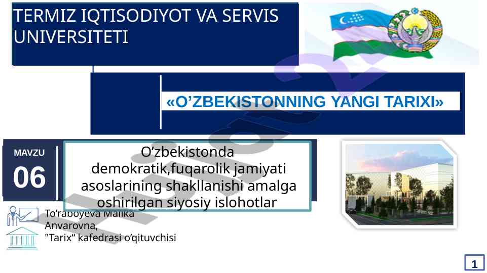 O‘zbekistonda demokratik jamiyat shakllanishi