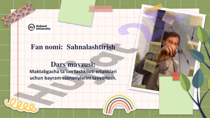 Maktabgacha ta’limda bayram ssenariylarini tayyorlash
