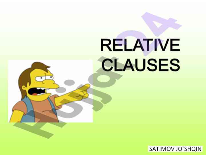 Relative clauses in english grammar