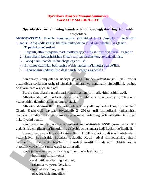 Sportda elektron ta'limning rivojlanish bosqichlari