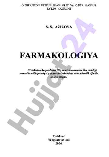 Farmacologiya darslik o'quvchi talabalar uchun