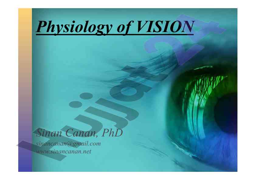 Physiology of vision and its optical principles