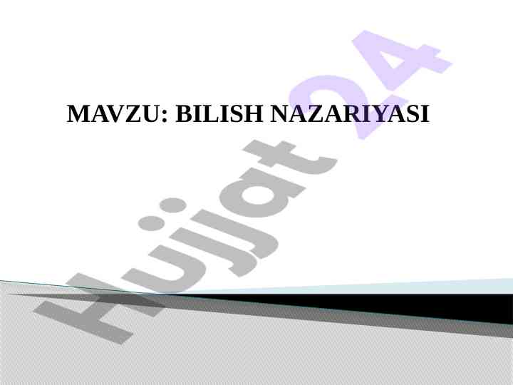 Bilish nazariyasi: falsafada ong va ruxiyat muammosi