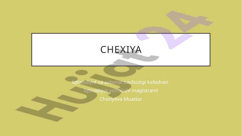 Chexiya davlatining iqtisodiy xavfsizligi tahlili