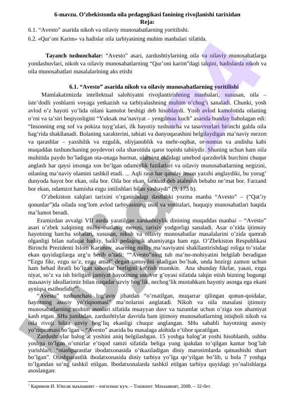 O‘zbekistonda Oila Pedagogikasi Fanining Rivojlanishi