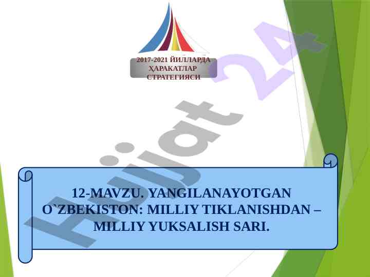 Yangilanayotgan o'zbekiston: milliy tiklanish va yuksalish