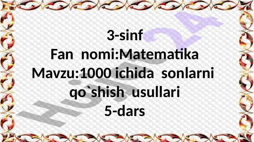 1000 ichida sonlarni qo'shish usullari dars