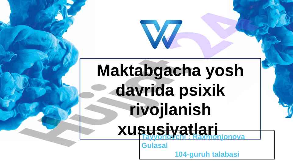 Maktabgacha yosh davrida psixik rivojlanish xususiyatlari