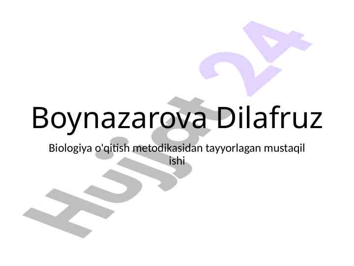 Biologiya o'qitish metodikasi bo'yicha viktorina savollari