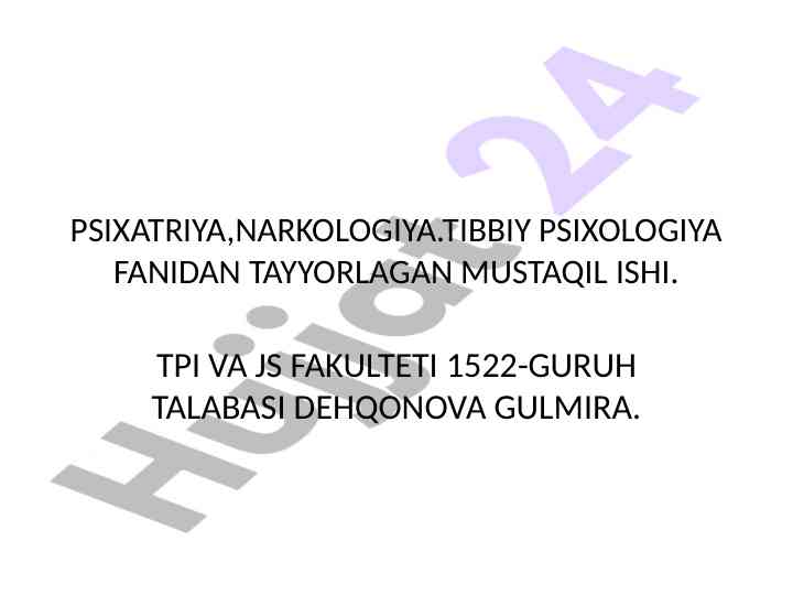 Psixologiya va reabilitatsiya asoslari