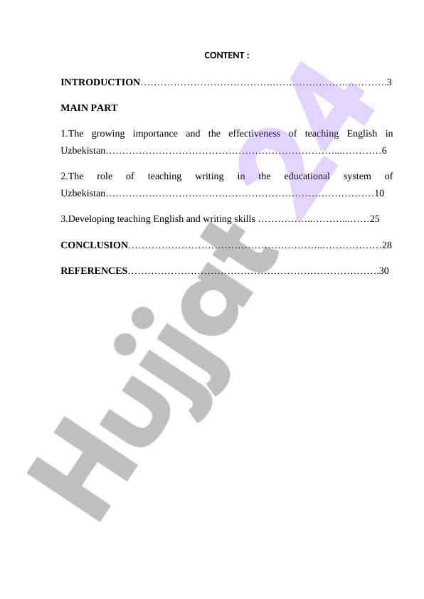 The role of teaching writing in uzbekistan education