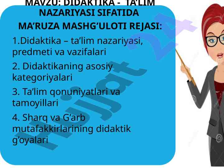 Didaktika ta'lim nazariyasi va metodologiyasi