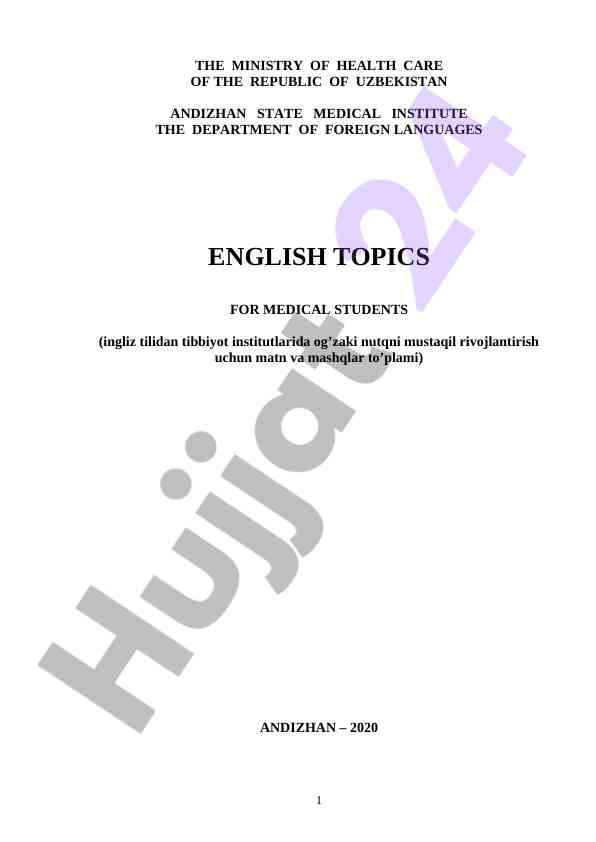 English topics for medical students resource guide
