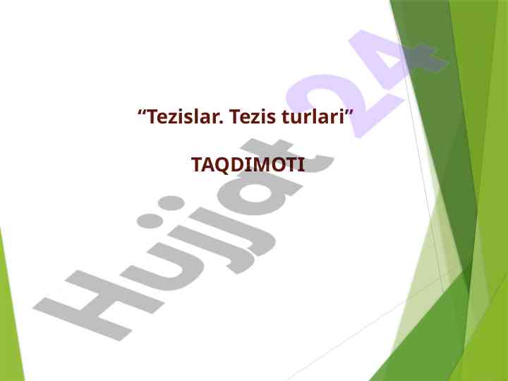 Tezislar yozish tartibi va talablar