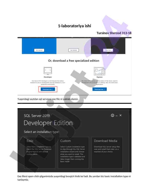 Sql server installation and basic query setup guide