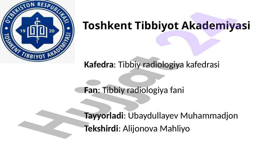Osteoskleroz va uning rentgenologik tekshirish usullari