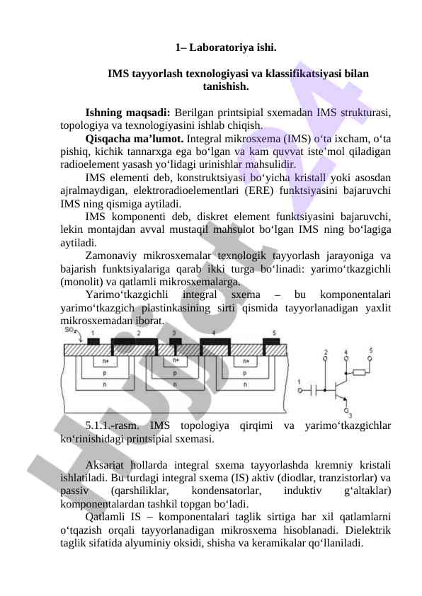 Ims tayyorlash texnologiyasi va klassifikatsiyasi
