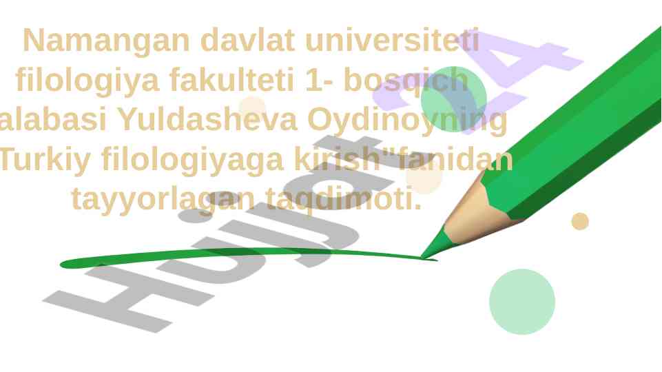 Eski o'zbek tili va lug'atlar haqida taqdimot