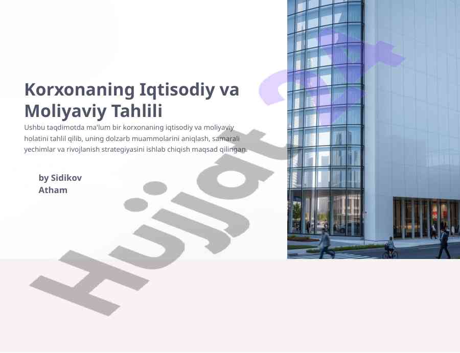 Iqtisodiy va moliyaviy tahlil taqdimoti