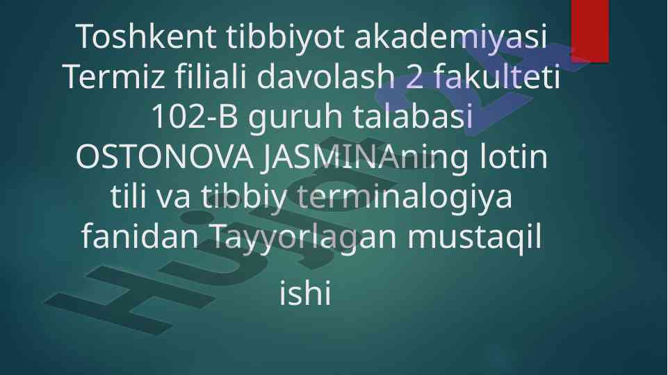 Lotin tili gaplarining strukturasi va tibbiy terminologiya