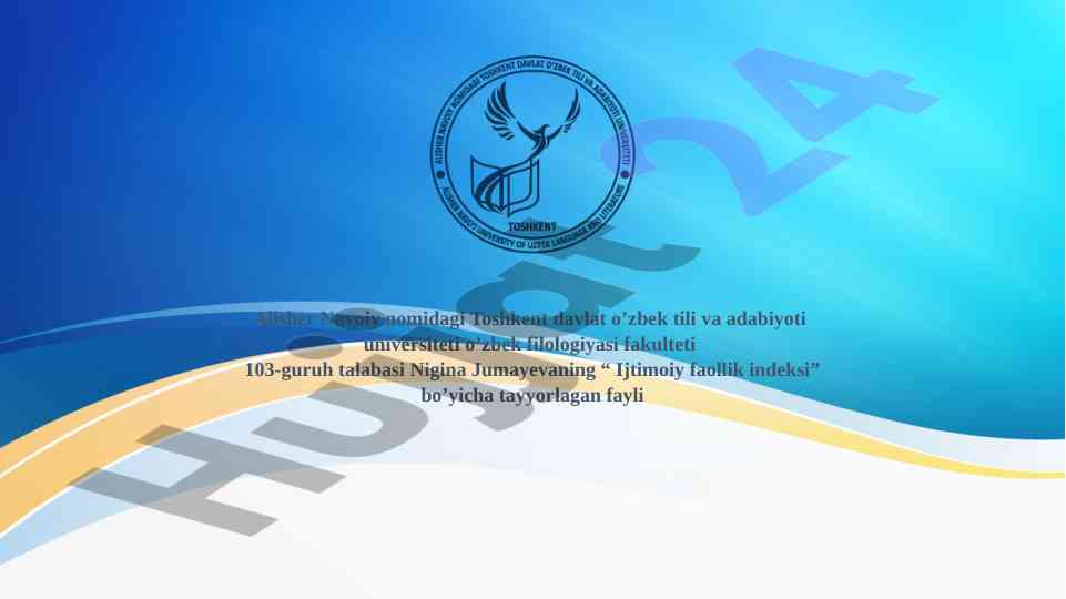 Ijtimoiy faollik indeksi bo'yicha tadbir taqdimoti