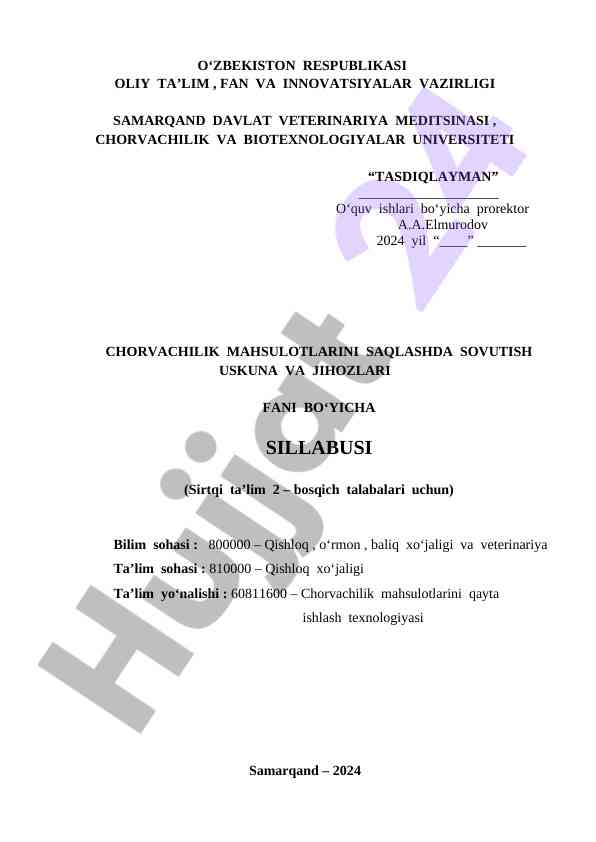 Chorvachilik mahsulotlarini saqlashda sovutish uskunalari