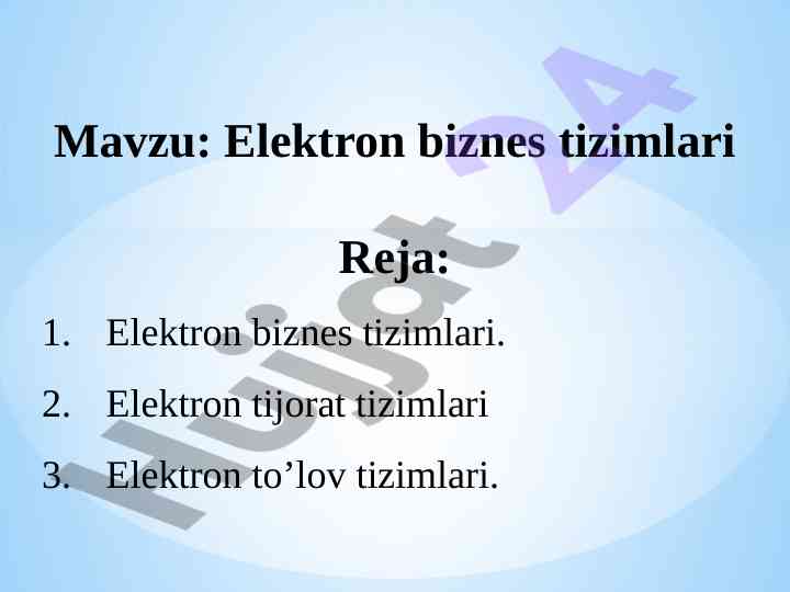 Elektron biznes tizimlari erp crm bi ecm hrm scm