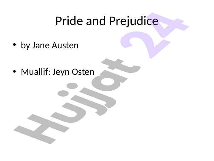 Pride and prejudice overview and analysis