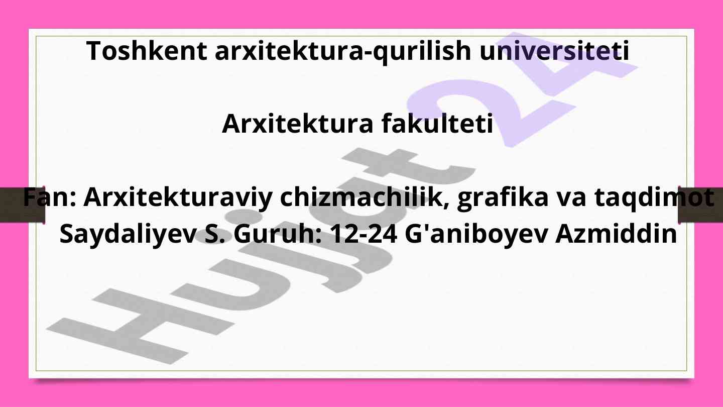 Arxitekturaviy chizmachilik va grafikada perspektiv