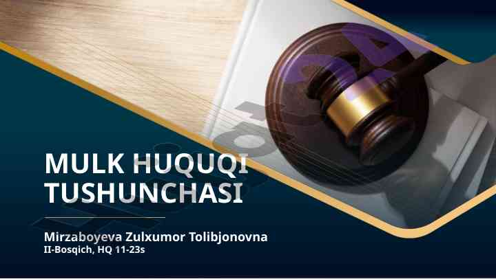 Mulk huquqi tushunchasi va tarixi tafsilotlari