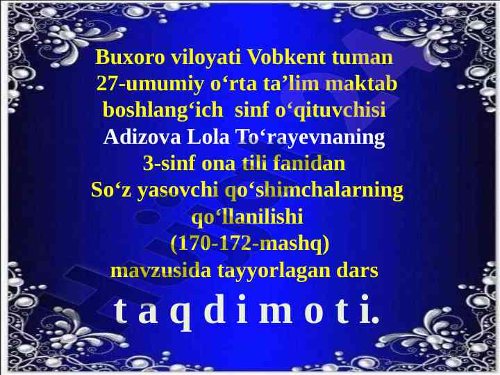So‘z yasovchi qo‘shimchalarning qo‘llanilishi