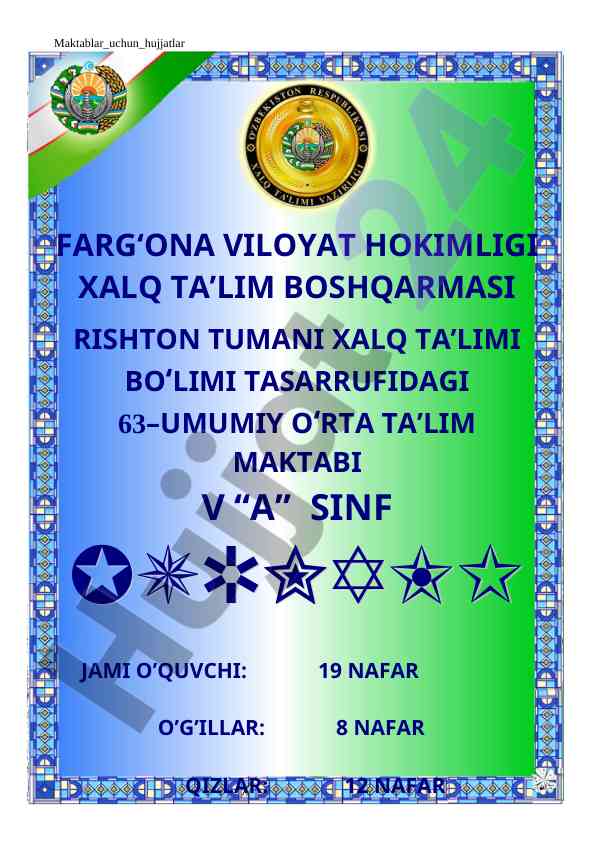 O‘rta ta’lim maktabida o‘quvchilar sonining tahlili