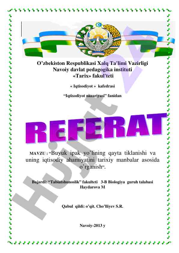 Buyuk ipak yo'lining qayta tiklanishi va ahamiyati