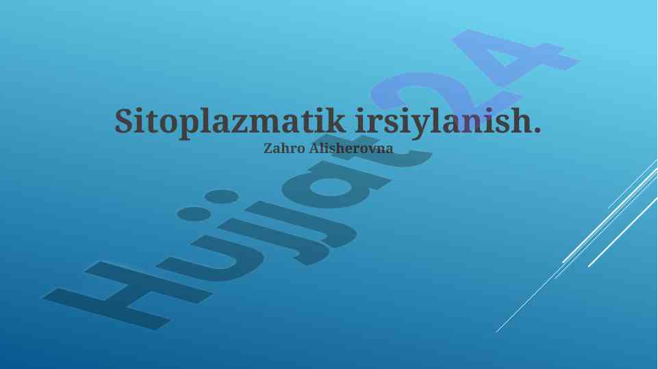 Sitoplazmatik irsiylanish tahlili va misollari